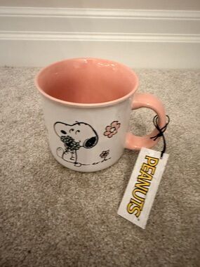 Peanuts Pink-Accent Snoopy Ceramic Mug